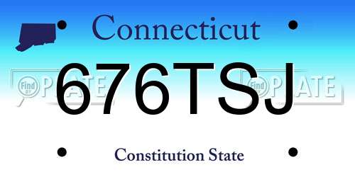 676TSJ Connecticut License Plate