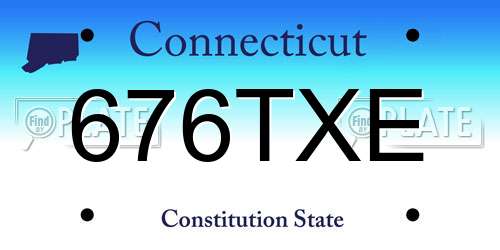 676TXE Connecticut License Plate