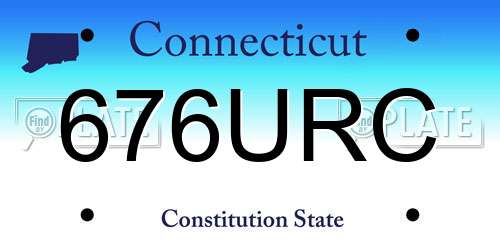 676URC Connecticut License Plate