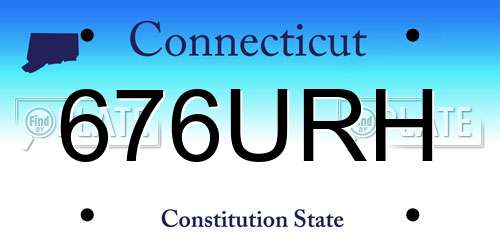 676URH Connecticut License Plate