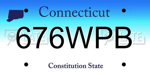 676WPB Connecticut License Plate