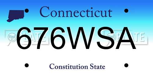 676WSA Connecticut License Plate