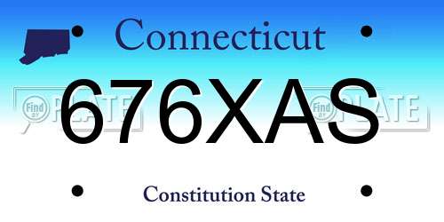 676XAS Connecticut License Plate