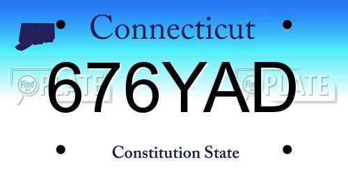 676YAD Connecticut License Plate