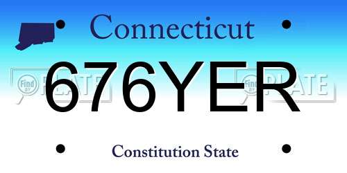 676YER Connecticut License Plate