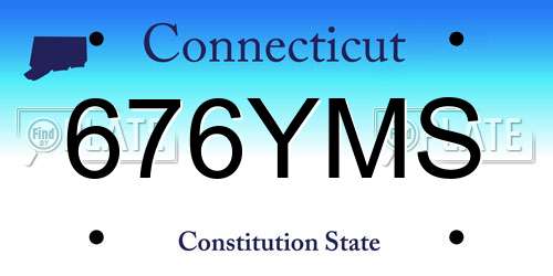 676YMS Connecticut License Plate