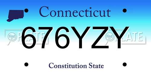 676YZY Connecticut License Plate