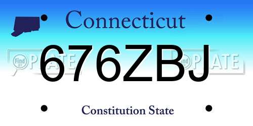 676ZBJ Connecticut License Plate