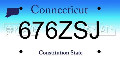 676ZSJ Connecticut License Plate