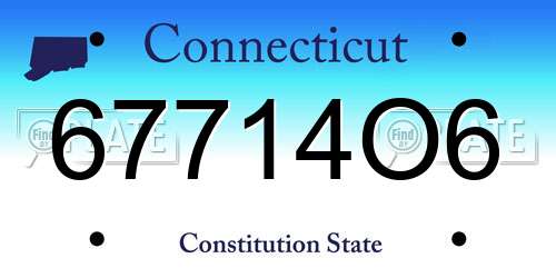 67714O6 Connecticut License Plate