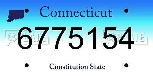 6775154 Connecticut License Plate
