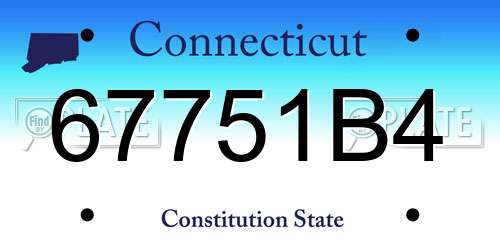 67751B4 Connecticut License Plate