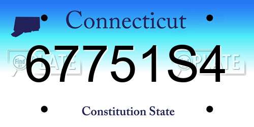 67751S4 Connecticut License Plate