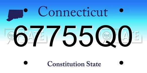 67755Q0 Connecticut License Plate