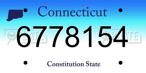 6778154 Connecticut License Plate