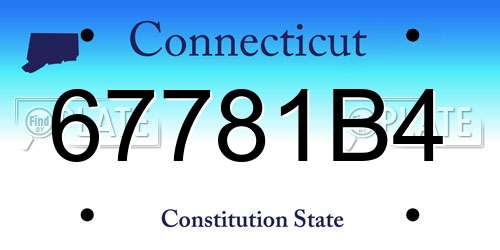 67781B4 Connecticut License Plate