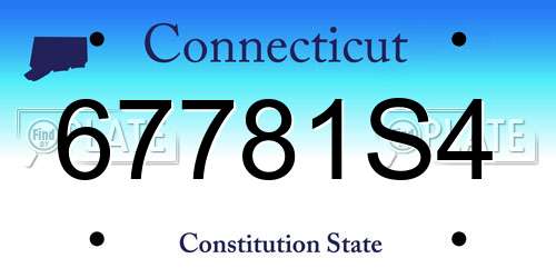 67781S4 Connecticut License Plate