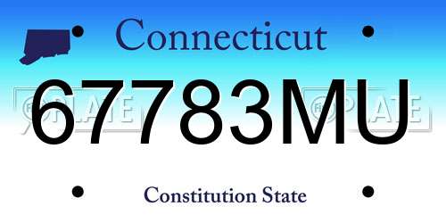 67783MU Connecticut License Plate