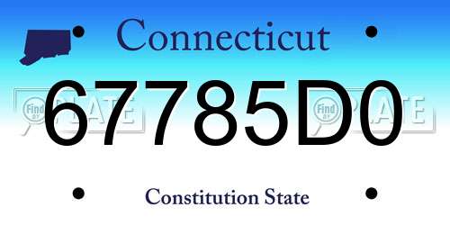 67785D0 Connecticut License Plate