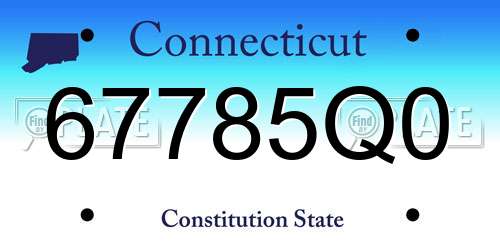 67785Q0 Connecticut License Plate