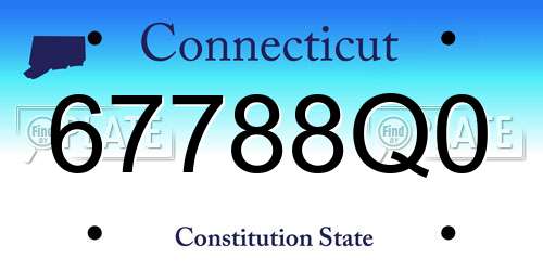 67788Q0 Connecticut License Plate