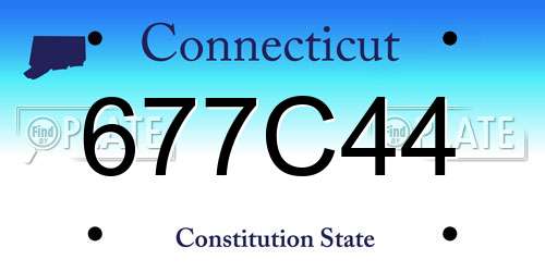 677C44 Connecticut License Plate