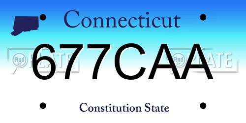 677CAA Connecticut License Plate