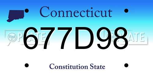 677D98 Connecticut License Plate