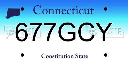 677GCY Connecticut License Plate