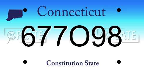 677O98 Connecticut License Plate