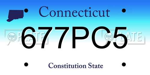 677PC5 Connecticut License Plate