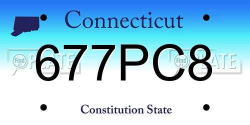 677PC8 Connecticut License Plate