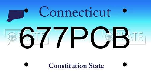 677PCB Connecticut License Plate