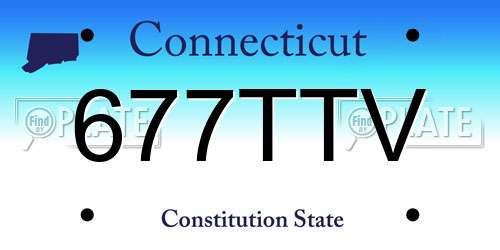677TTV Connecticut License Plate