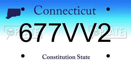 677VV2 Connecticut License Plate