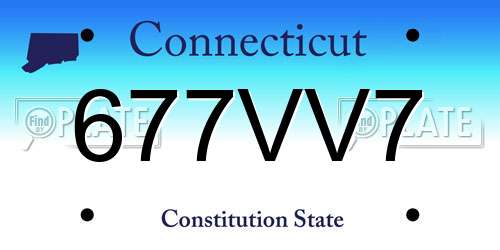 677VV7 Connecticut License Plate