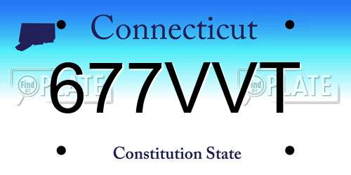 677VVT Connecticut License Plate