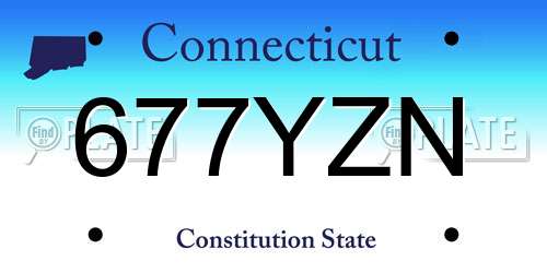677YZN Connecticut License Plate