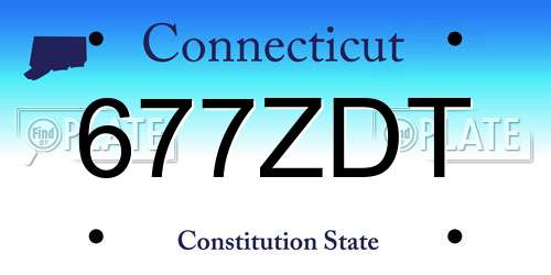 677ZDT Connecticut License Plate