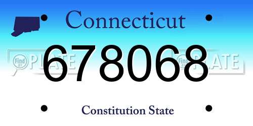 678068 Connecticut License Plate