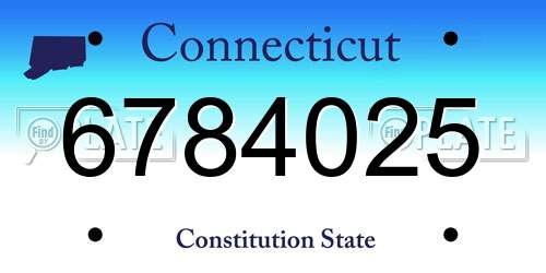 6784025 Connecticut License Plate