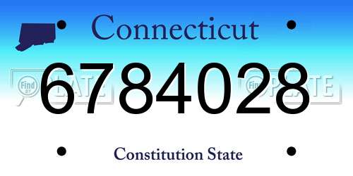 6784028 Connecticut License Plate