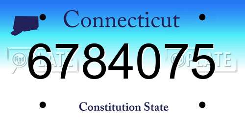 6784075 Connecticut License Plate