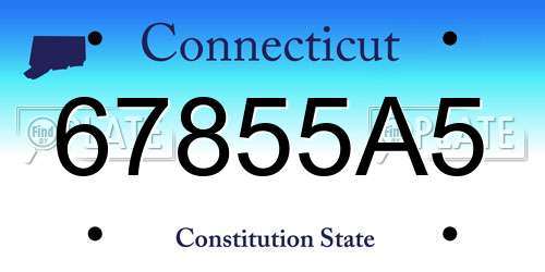 67855A5 Connecticut License Plate
