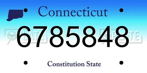 6785848 Connecticut License Plate
