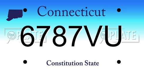 6787VU Connecticut License Plate