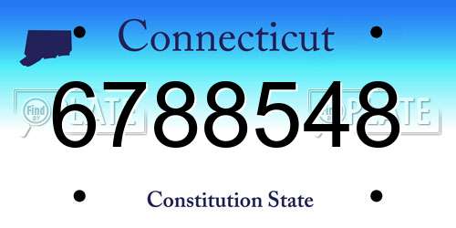 6788548 Connecticut License Plate