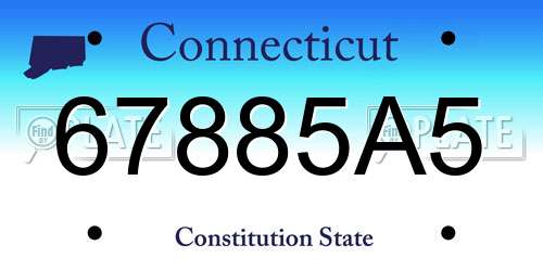 67885A5 Connecticut License Plate