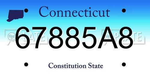 67885A8 Connecticut License Plate