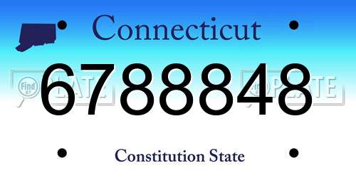 6788848 Connecticut License Plate